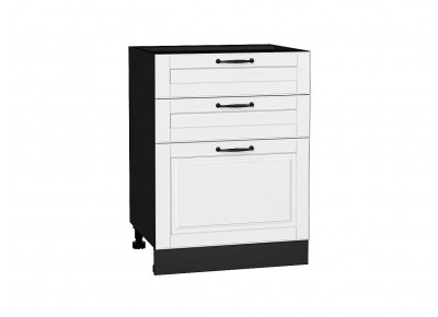 Шкаф нижний с 3-мя ящиками Дублин Special White/Graphite 816*600*478