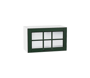 Шкаф верхний горизонтальный остекленный Дублин Special Green/Белый 358*600*318
