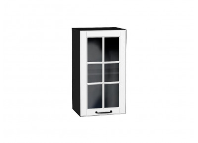 Шкаф верхний с 1-ой остекленной дверцей Дублин Special White/Graphite 716*400*318