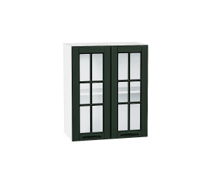 Шкаф верхний с 2-мя остекленными дверцами Дублин Special Green/Белый 716*600*318