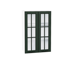 Шкаф верхний с 2-мя остекленными дверцами Дублин Special Green/Белый 920*600*318