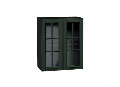 Шкаф верхний с 2-мя остекленными дверцами Дублин Special Green/Graphite 716*600*318