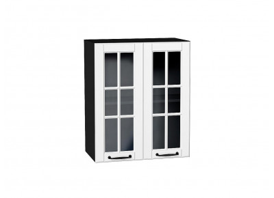 Шкаф верхний с 2-мя остекленными дверцами Дублин Special White/Graphite 716*600*318