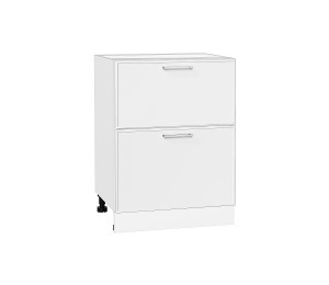 Шкаф нижний с 2-мя ящиками Квадро Белый 816х600х481