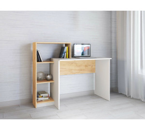 Стол компьютерный Квартет-2 (1020х1250х500) цвет Белый/дуб крафт золотой Тэкс