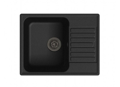 Кварцевая кухонная мойка LEX Garda 620 Black